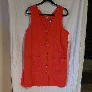 Old Navy Bright Red/Orange Sleeveless Mini Dress
